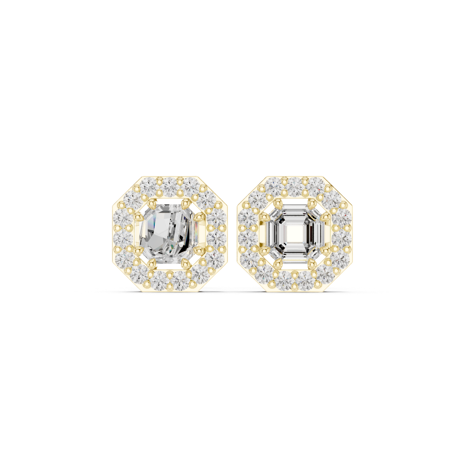 Gold Earrings ALJER-493, Yellow Gold, view 4