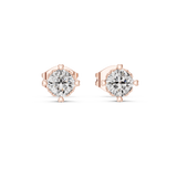 14K Solid Gold Lab Diamond Stud Earrings, Rose Gold