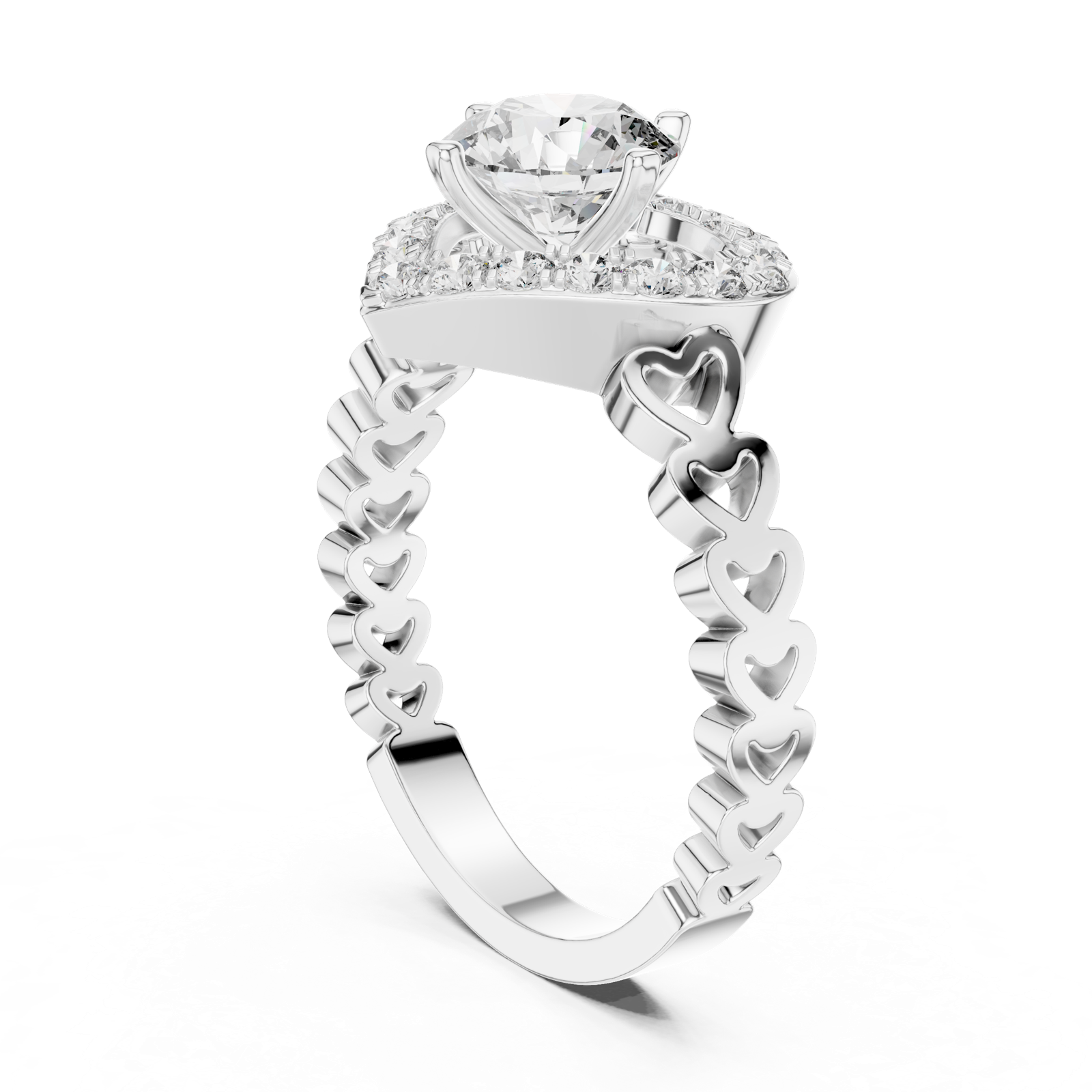 Gold Ring LR-0095, White Gold, view 1