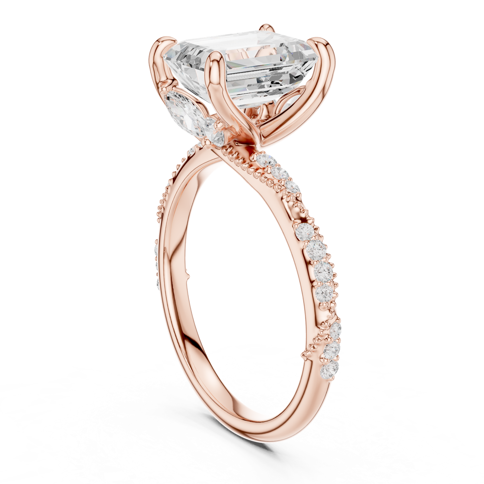 Gold Ring DDLR-898, Rose Gold, view 1