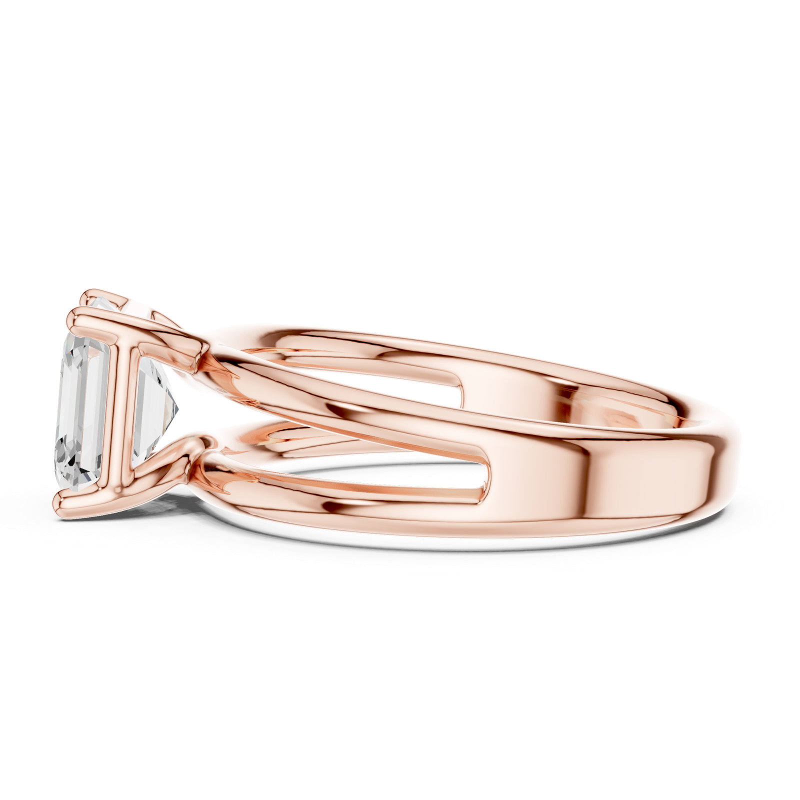 Gold Jewelry L36-9, Asscher center stone, Rose Gold, view 3
