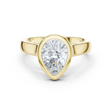 Gold Jewelry L36-3, Pear center stone, Yellow Gold