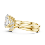 Gold Ring DDLR-440, Oval center stone, Yellow Gold, view 3