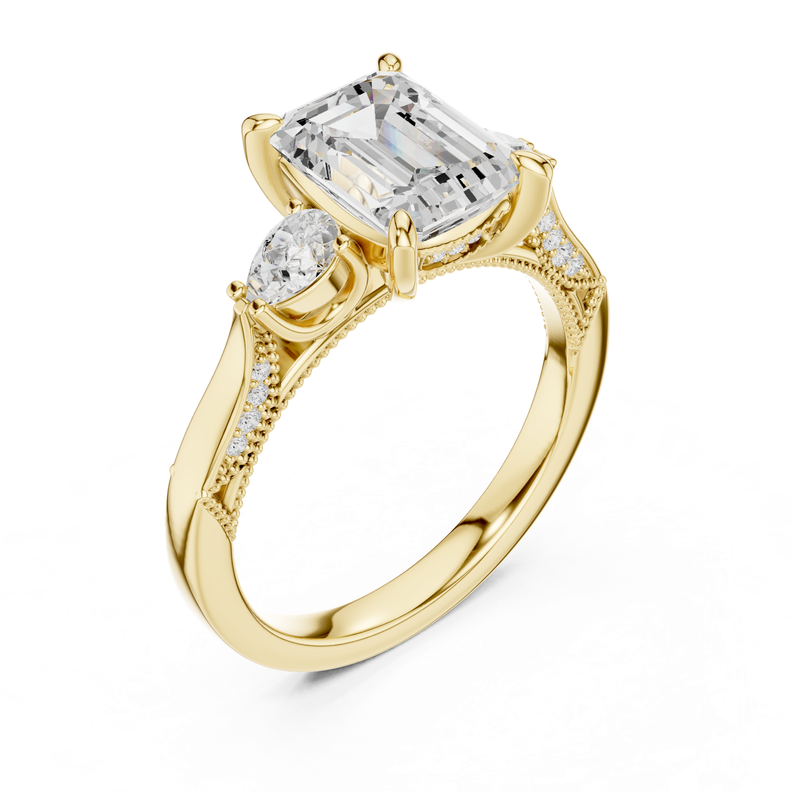 Gold Ring DDLR-1041, Yellow Gold, view 2