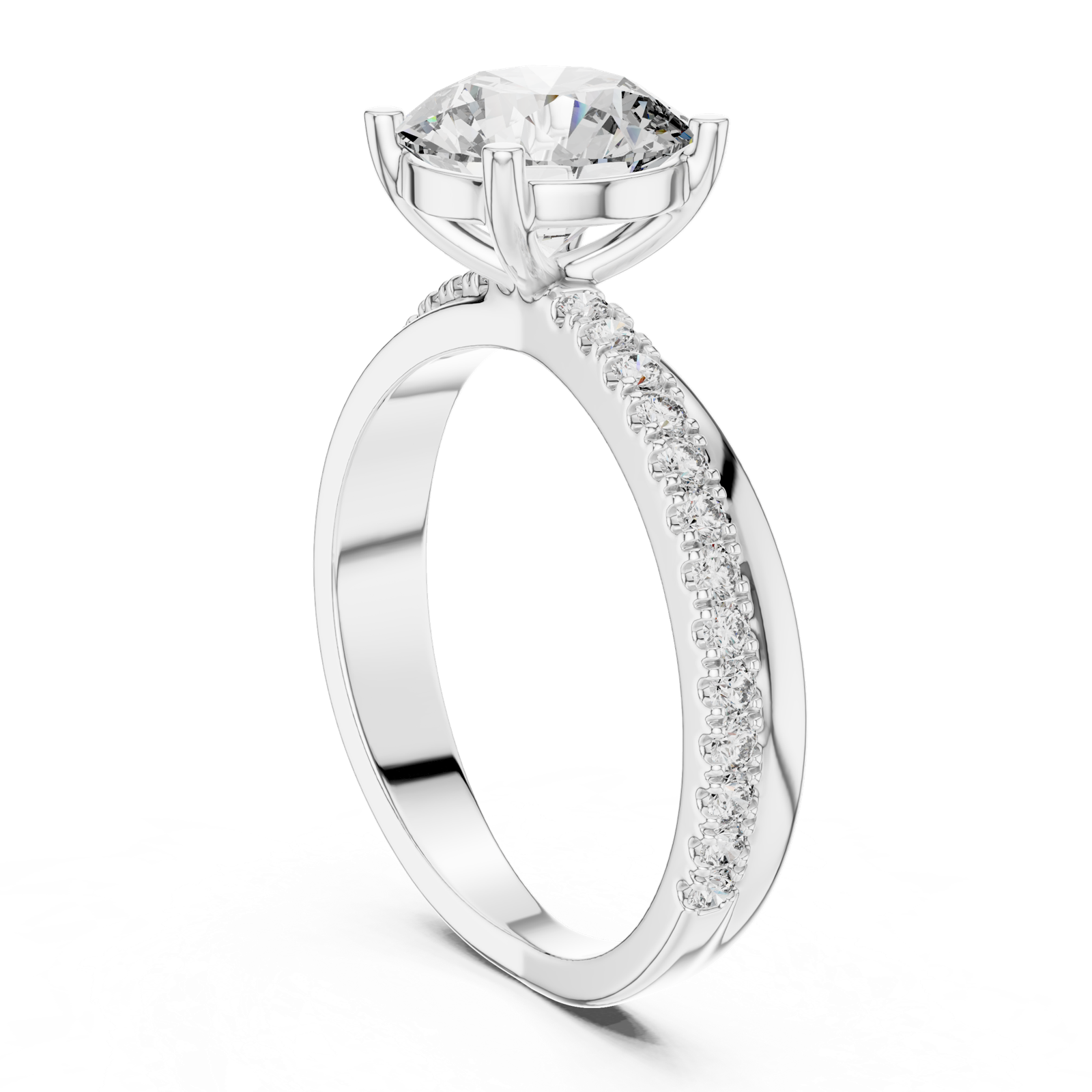 Gold Ring L03-425, White Gold