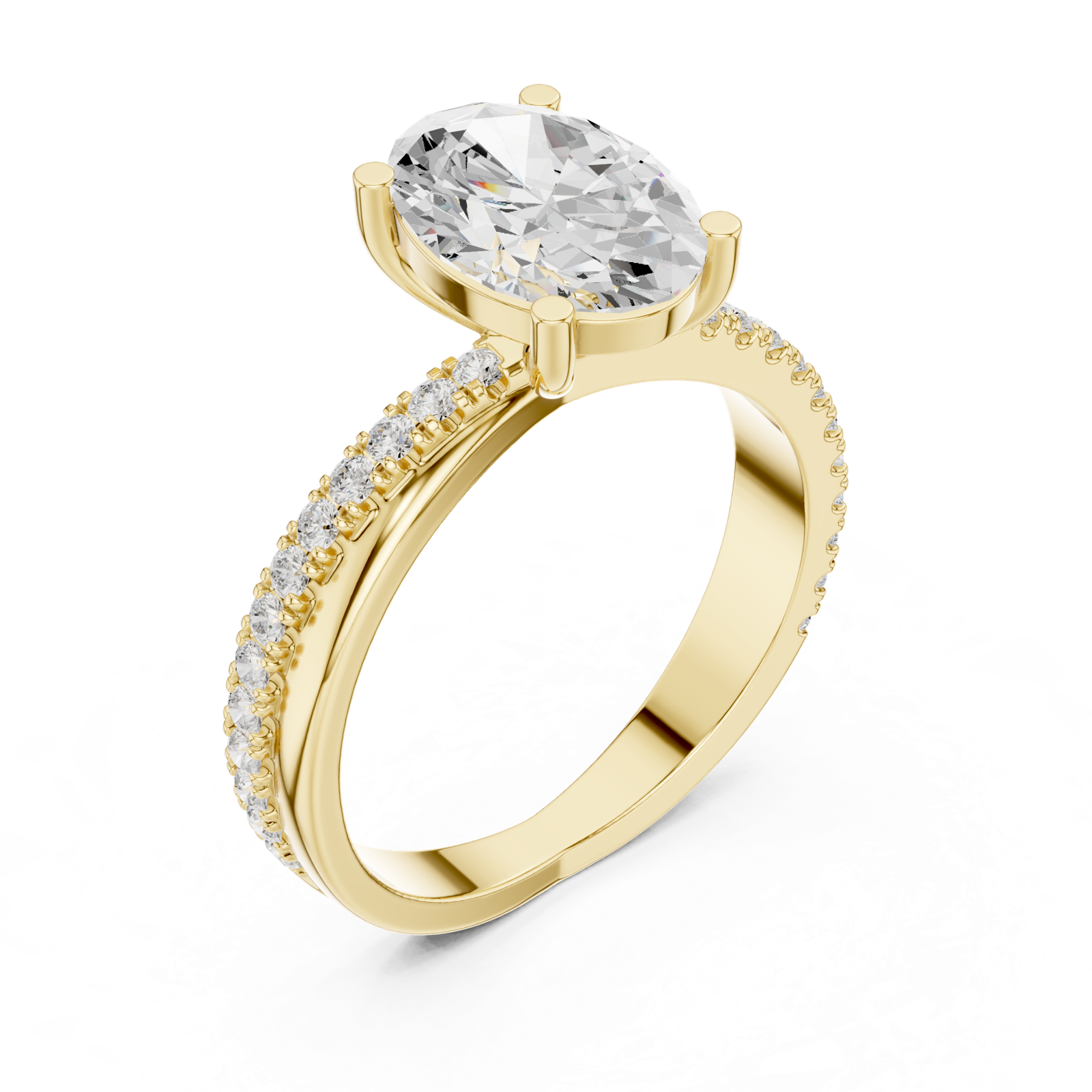 Gold Ring DDLR-358, Yellow Gold, view 2