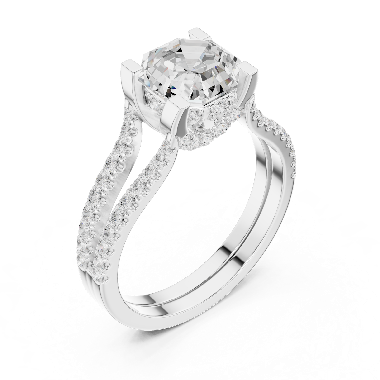 Gold Ring DDLR-182-OC, White Gold, view 2