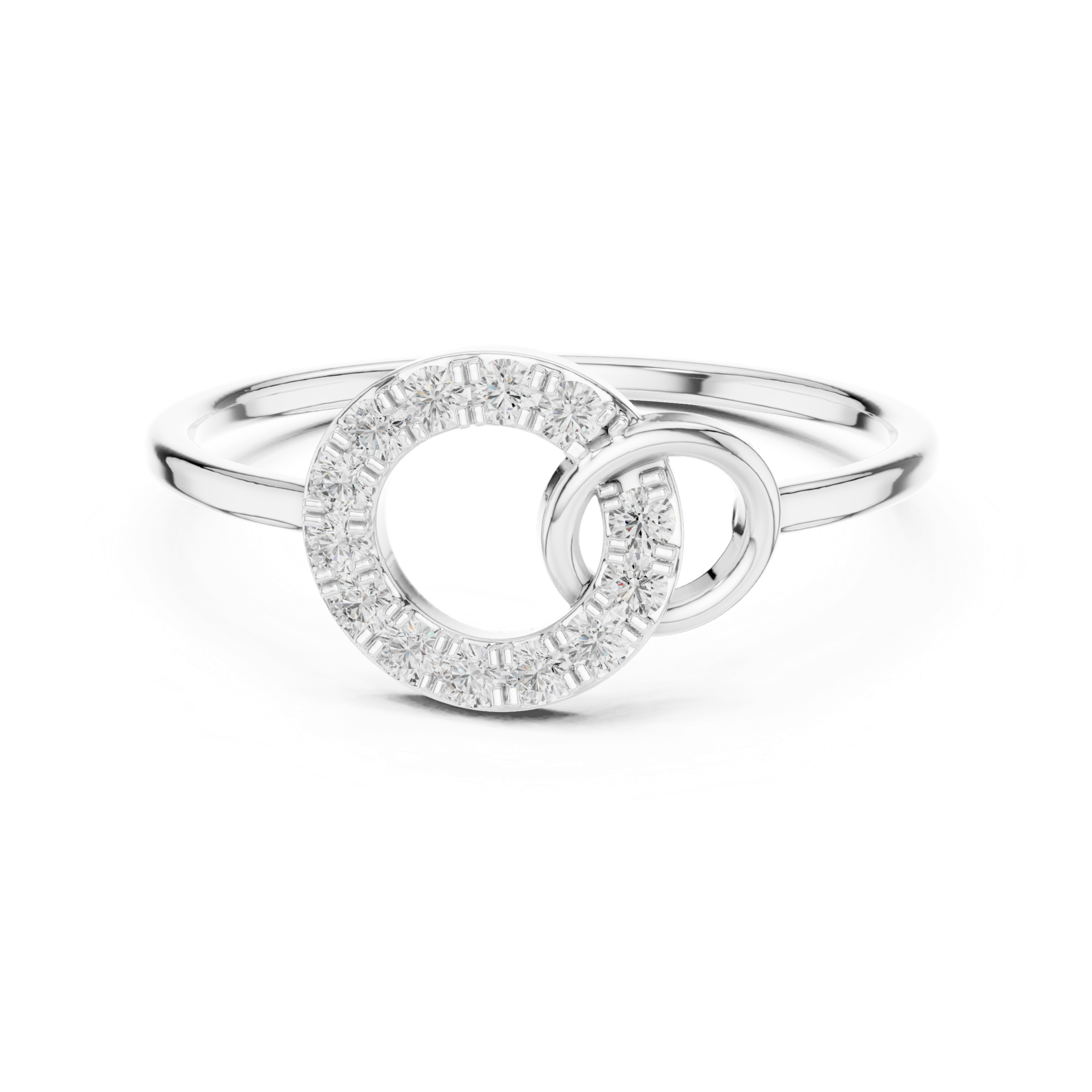 Gold Ring HLR-201, White Gold, view 4