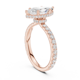 Gold Ring DDLR-165, Marquise center stone, Rose Gold, view 1