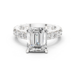 Gold Jewelry L35-63, Emerald center stone, White Gold