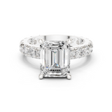 Gold Jewelry L35-63, Emerald center stone, White Gold