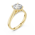 Gold Jewelry L36-18, Round center stone, Yellow Gold, view 2