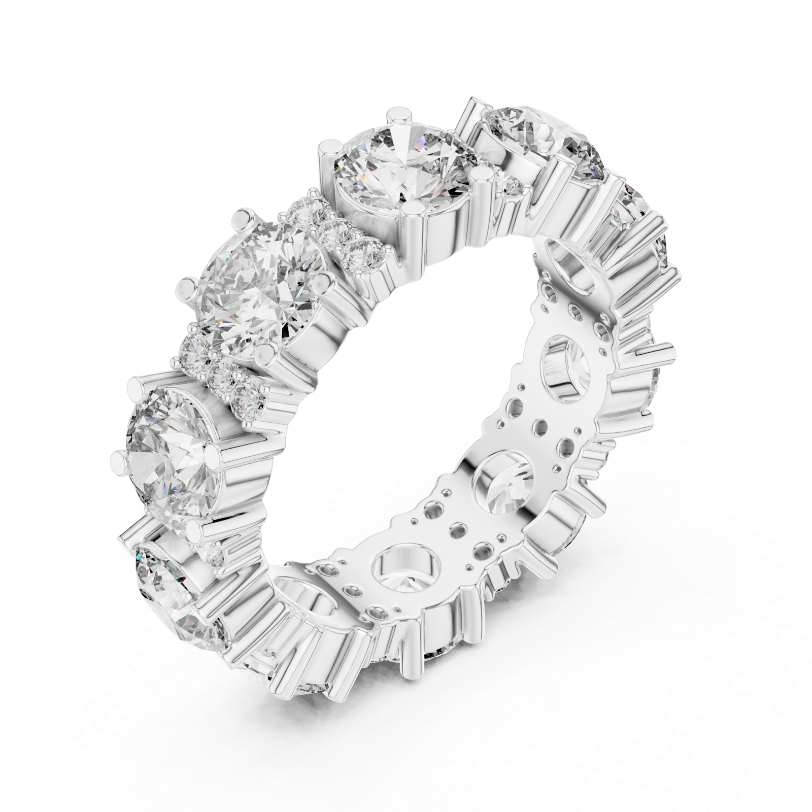 Gold Ring DDLR-232, White Gold, view 2