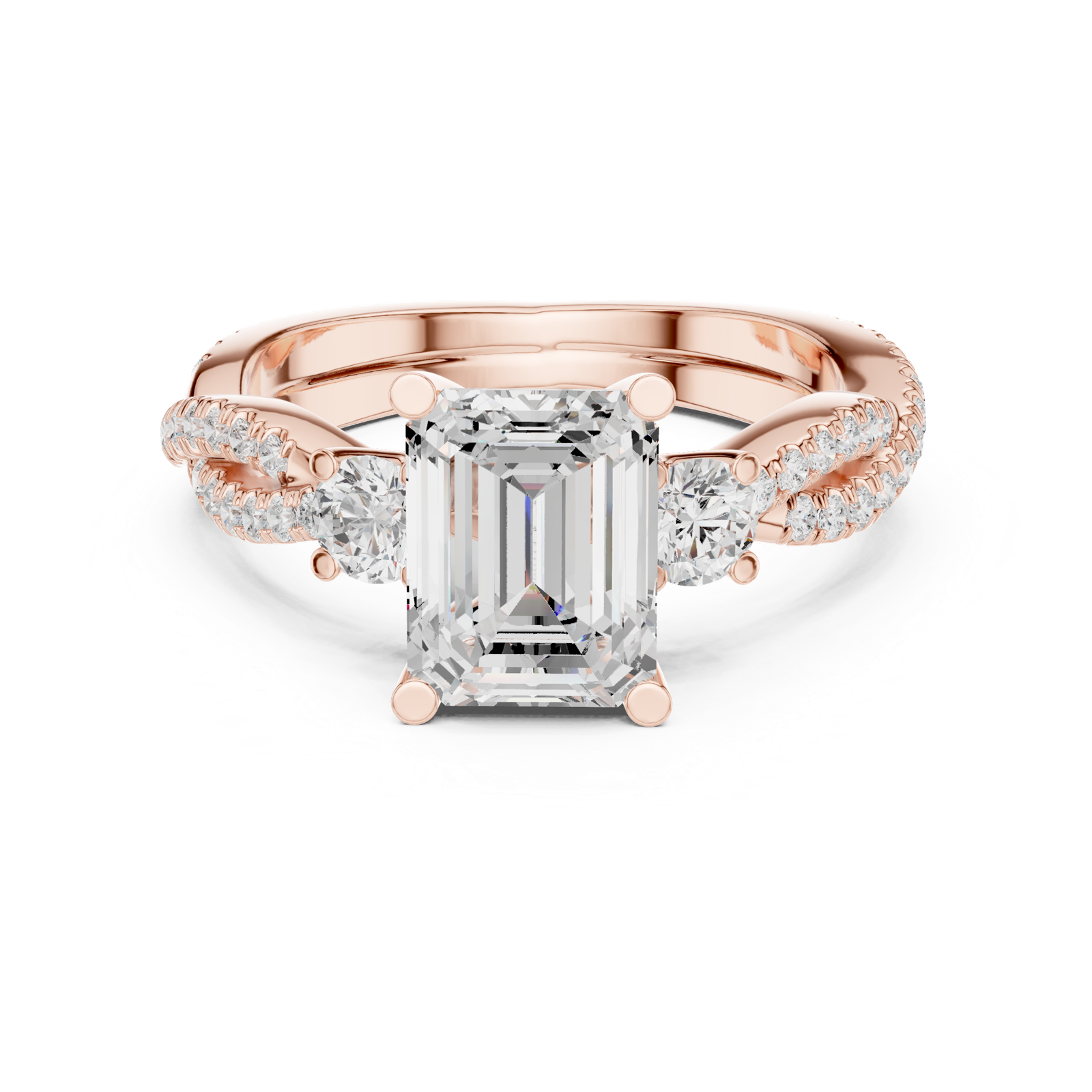 Gold Ring DDLR-281, Rose Gold, view 4