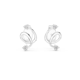 Gold Earrings 12-10002@E, White Gold
