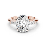 Gold Jewelry L35-67, Oval center stone, Rose Gold