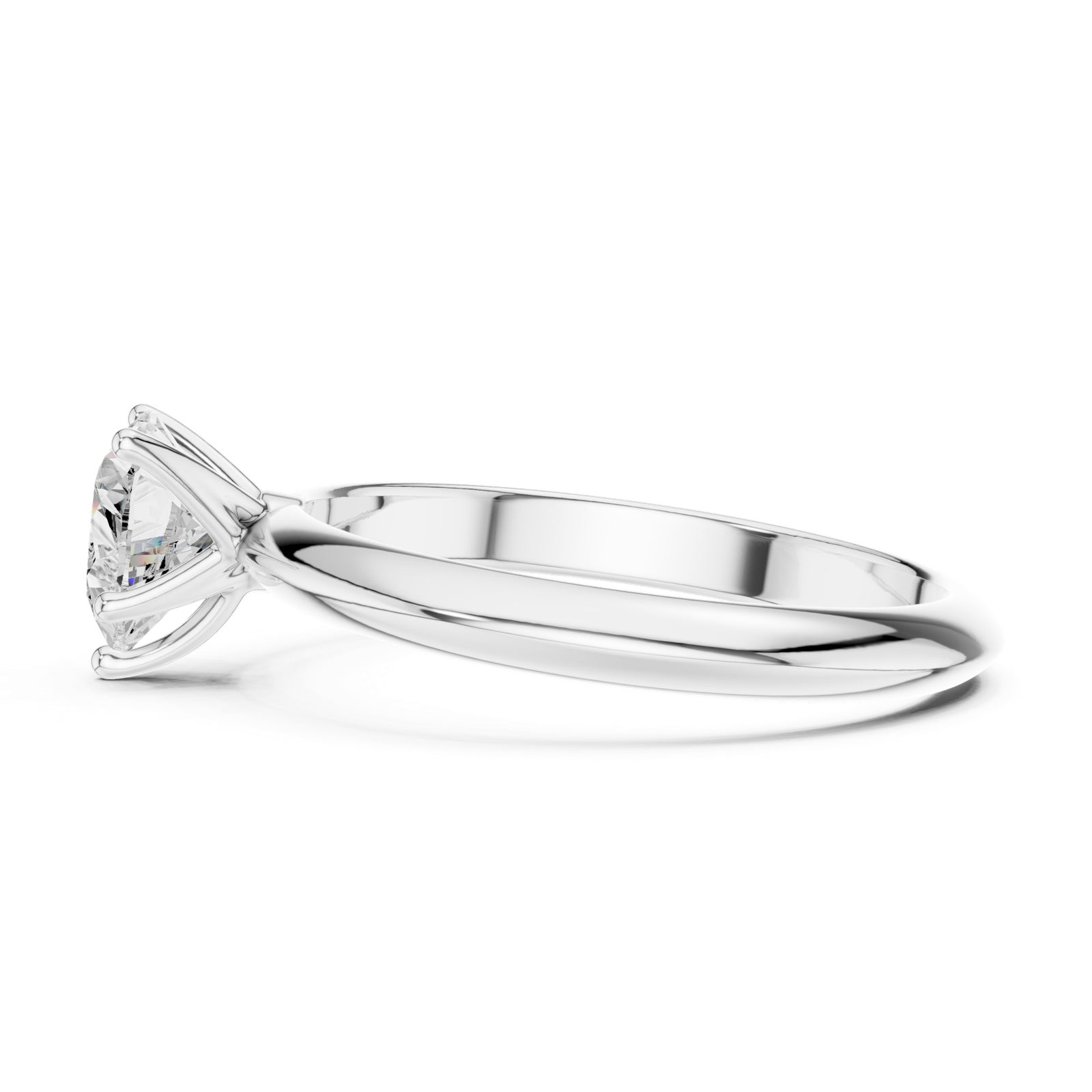 Gold Jewelry L36-6, Heart center stone, White Gold, view 3