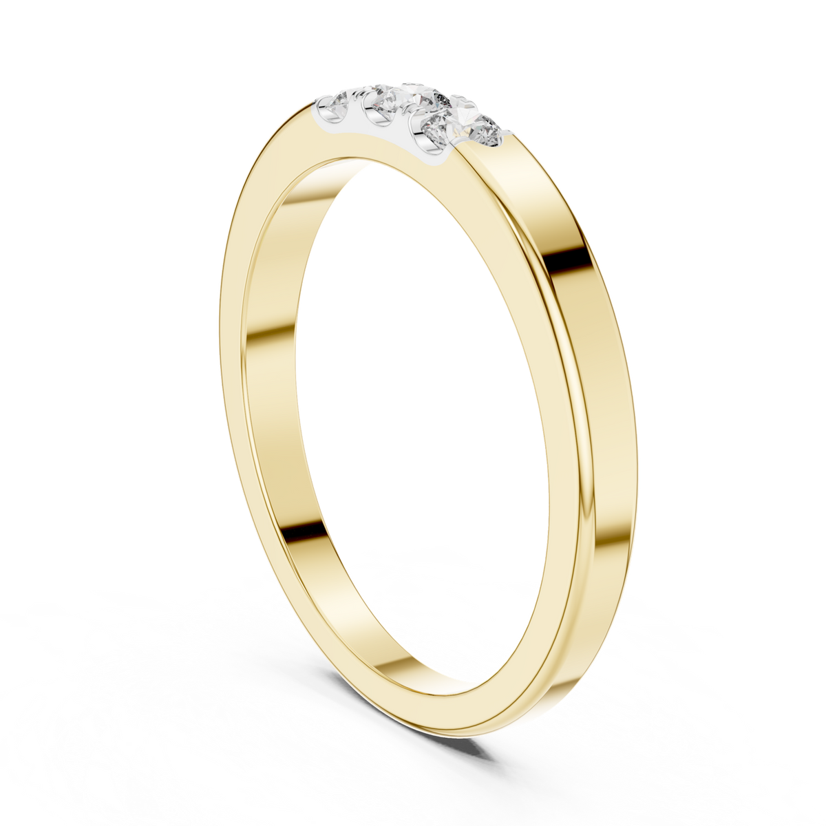 14K Solid Gold Lab Diamond Band Ring, Yellow Gold, view 1
