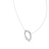 14K Solid Gold Lab Diamond Pendant Necklace, White Gold, view 2