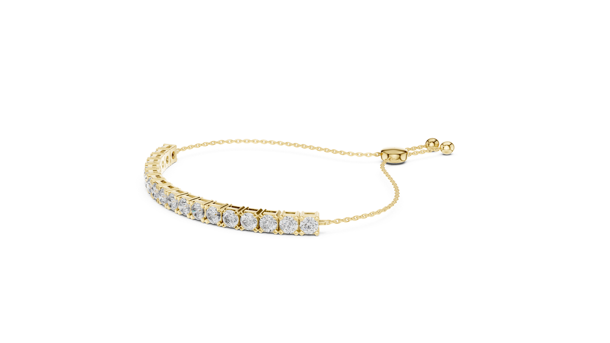 14K Solid Gold Lab Diamond Bracelet, Yellow Gold, view 1