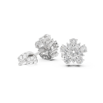 Gold Earrings AGDER-311, White Gold, view 1