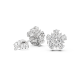 Gold Earrings AGDER-311, White Gold, view 1