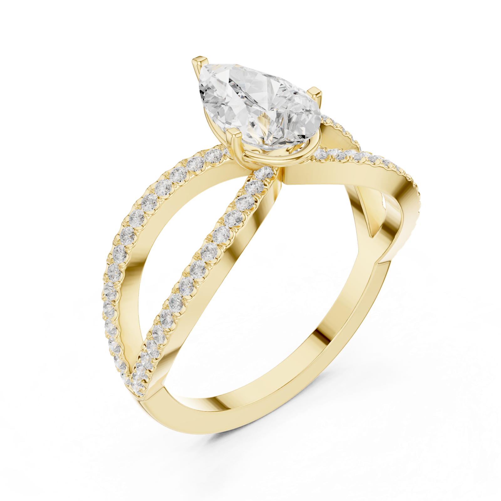 Gold Ring DDLR-1092, Yellow Gold, view 2