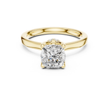 Gold Ring DDLR-176, Cushion center stone, Yellow Gold, view 4