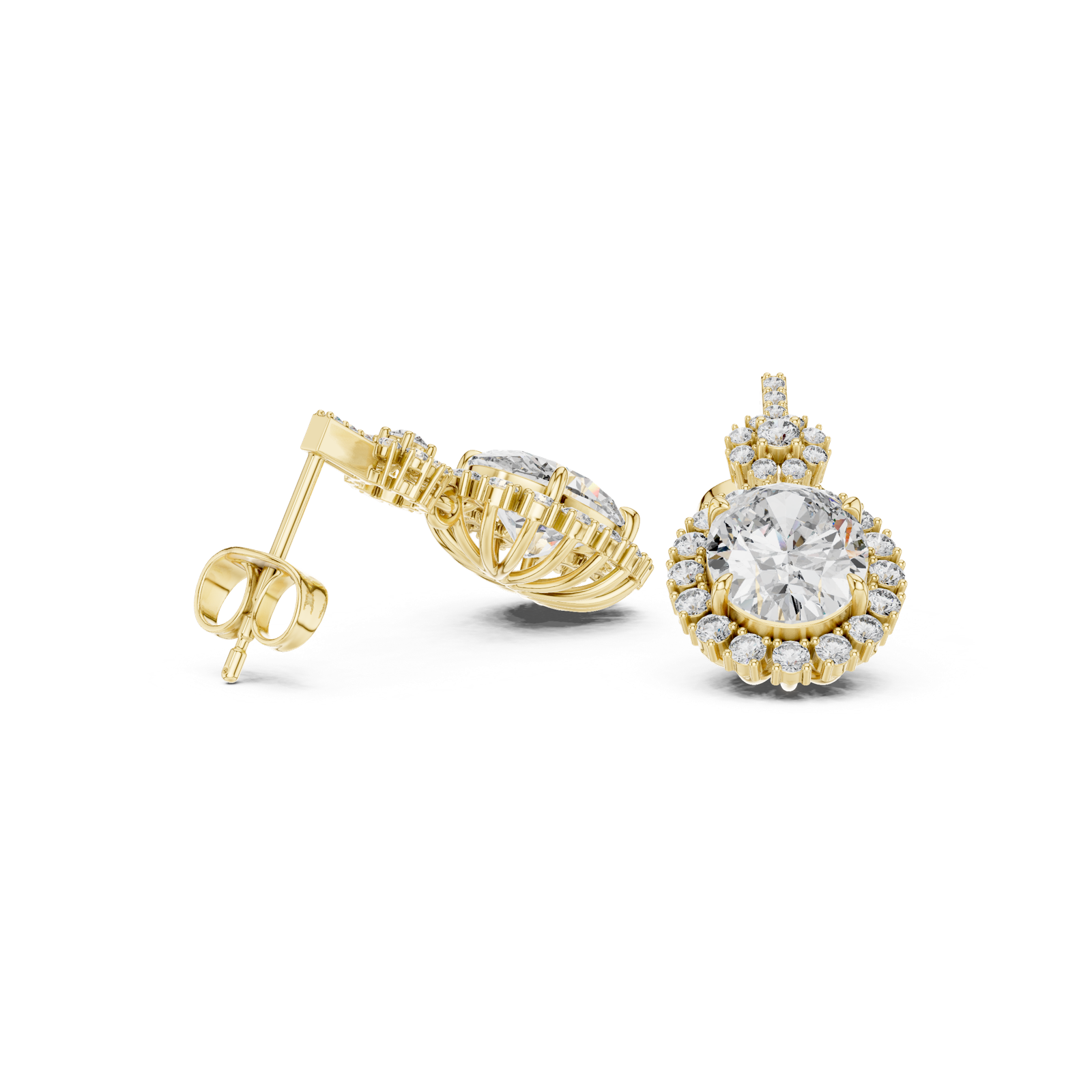 Gold Earrings 3-10016E_136, Yellow Gold, view 1