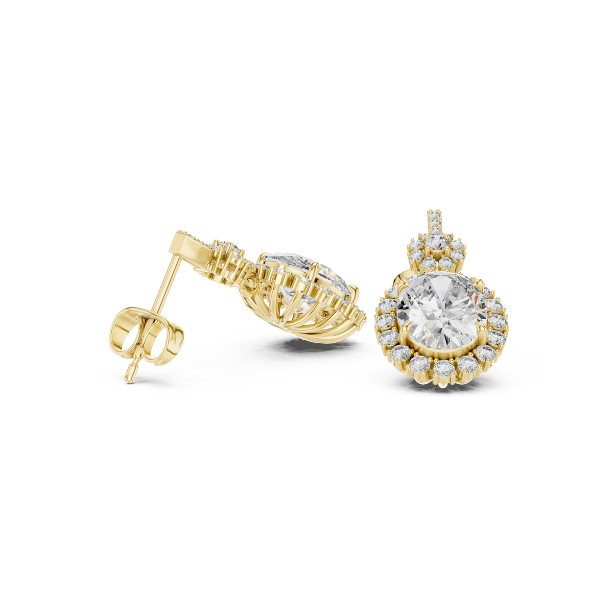 Gold Earrings 3-10016E_136, Yellow Gold, view 1