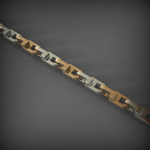 14K Solid Gold Men's Two-Tone Figaro Chain Necklace, Yellow Gold