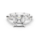 Gold Jewelry, Asscher center stone, White Gold