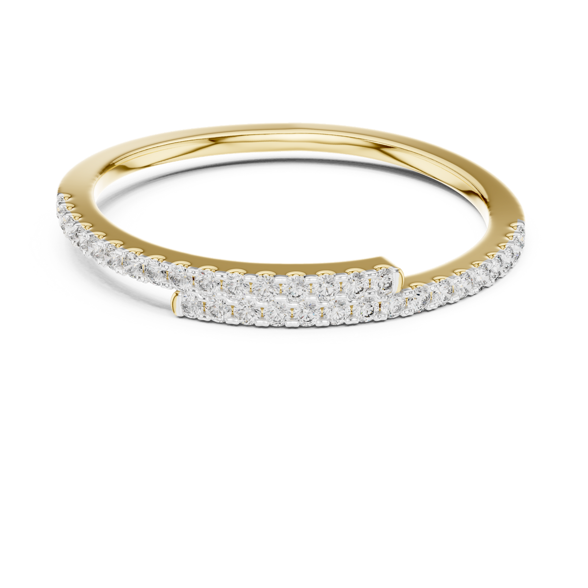 14K Solid Gold Lab Diamond Twist Ring, Yellow Gold