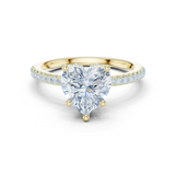 Gold Ring DDLR-177, Heart center stone, Yellow Gold