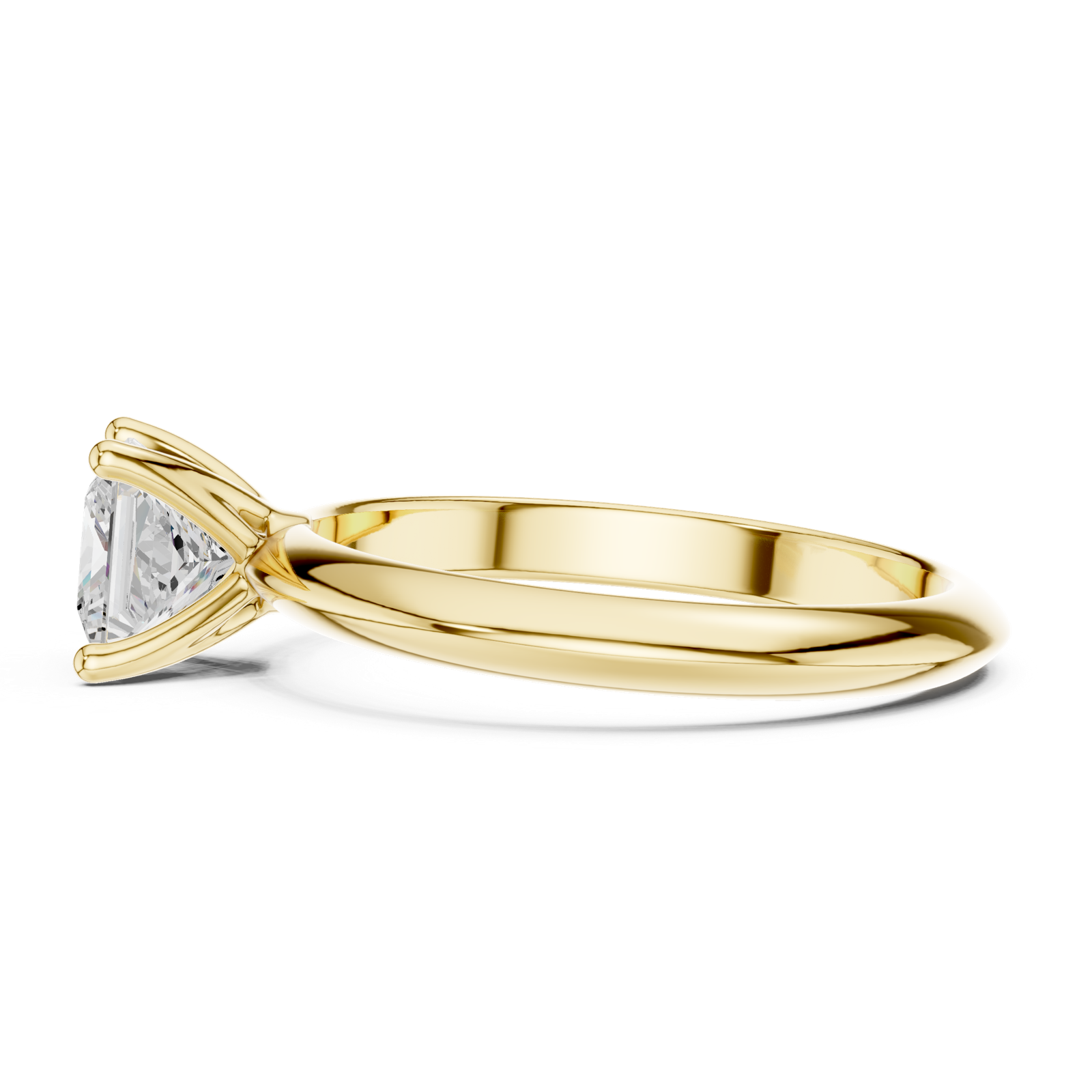 Gold Jewelry L36-6, Princess center stone, Yellow Gold, view 3