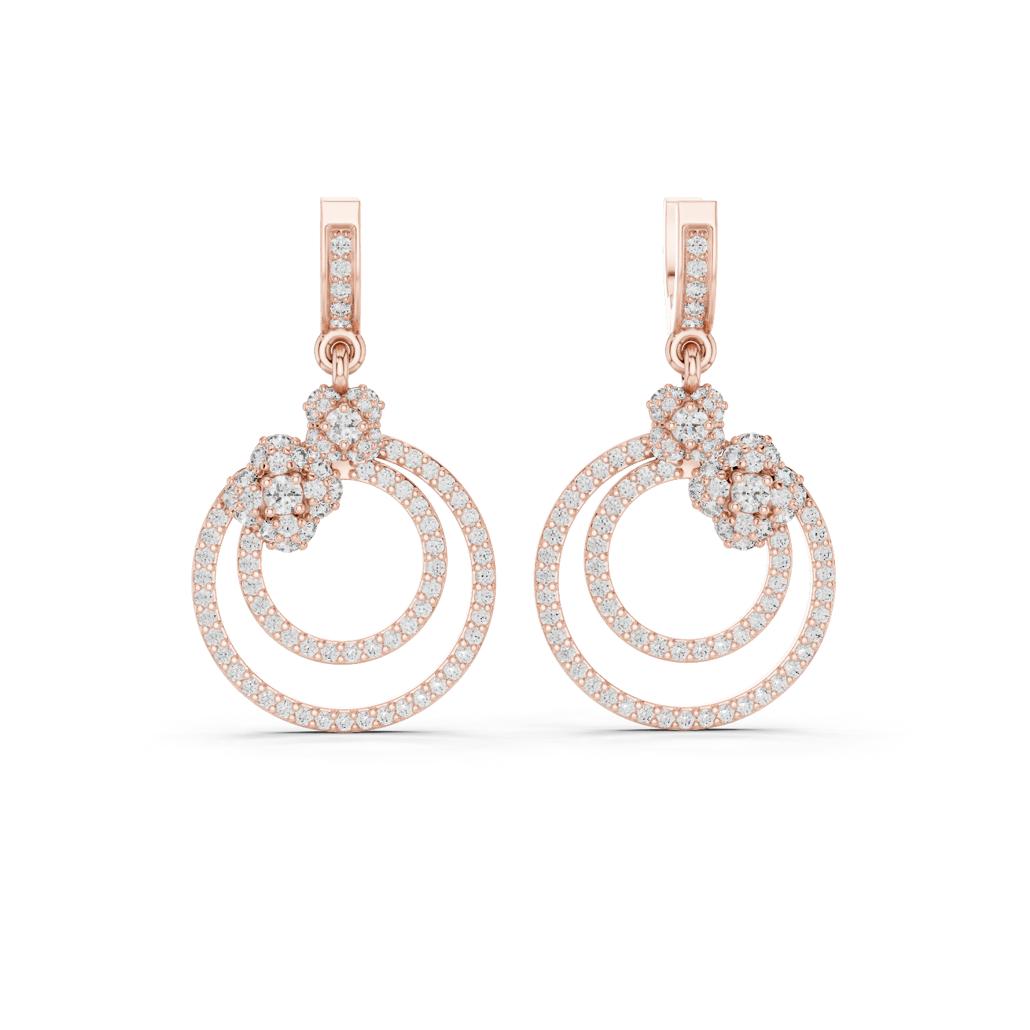 Gold Earrings L03-22, Rose Gold