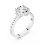Gold Jewelry L35-123, Round center stone, White Gold, view 2