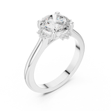 Gold Jewelry L35-123, Round center stone, White Gold, view 2