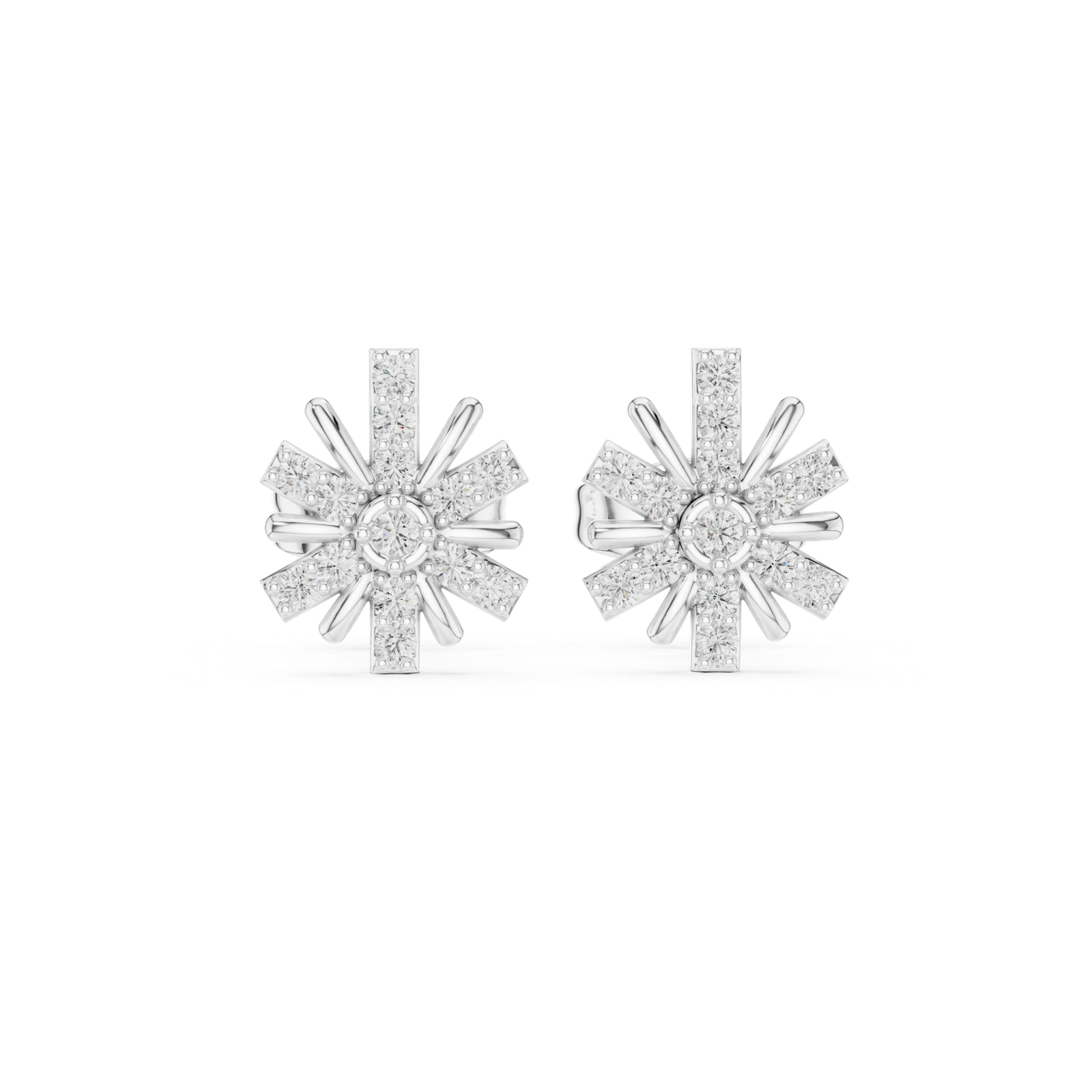 Gold Earrings 9-10091E, White Gold