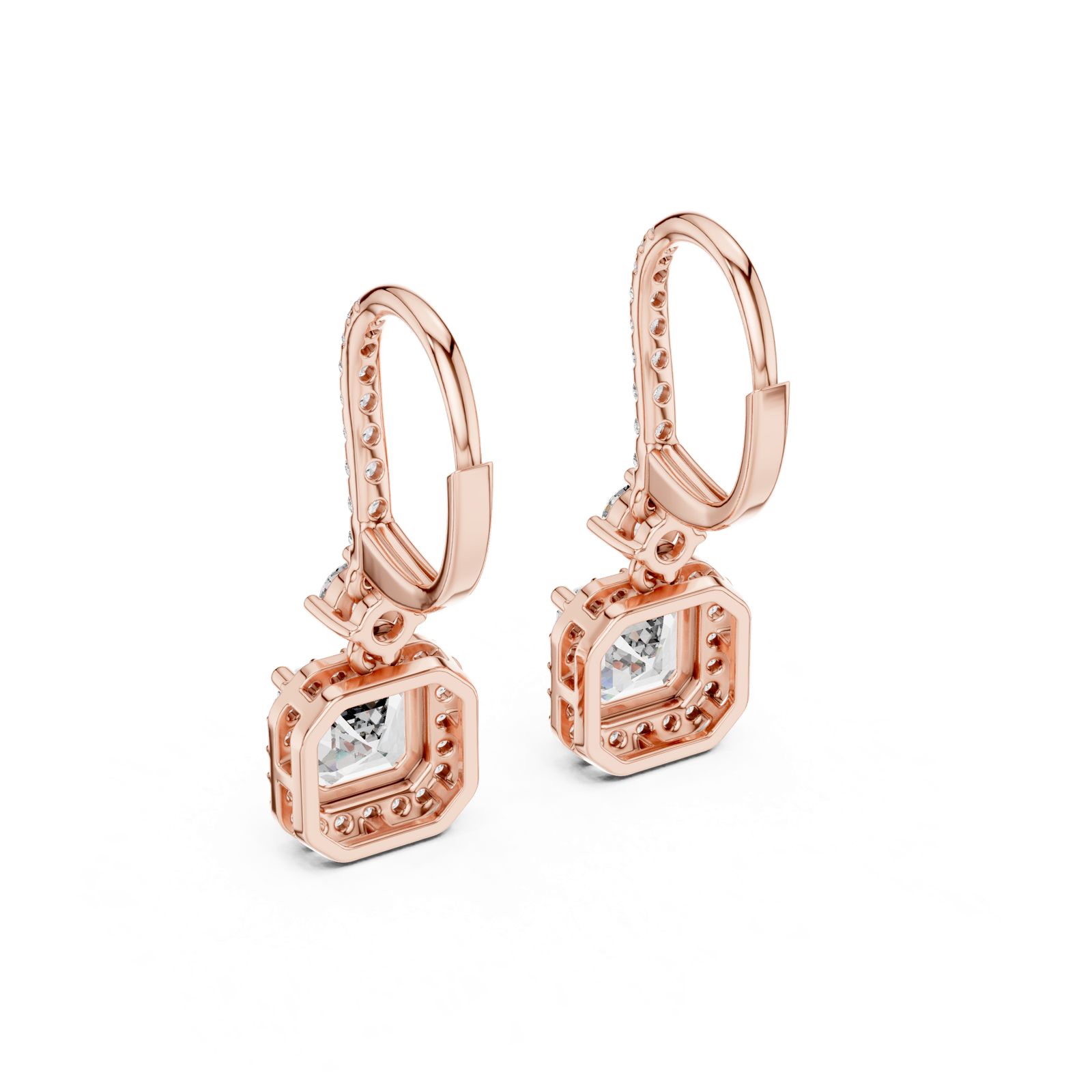 Gold Earrings 9-10001E_23, Rose Gold, view 3