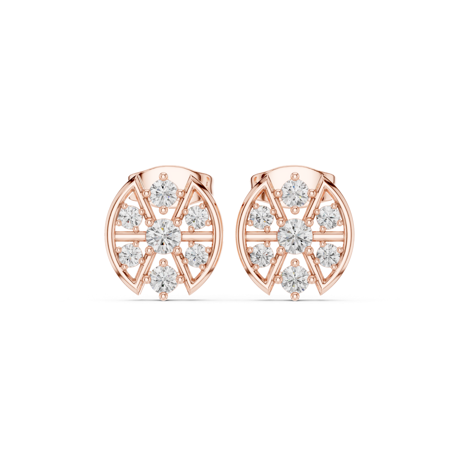Gold Earrings AGDER-358, Rose Gold