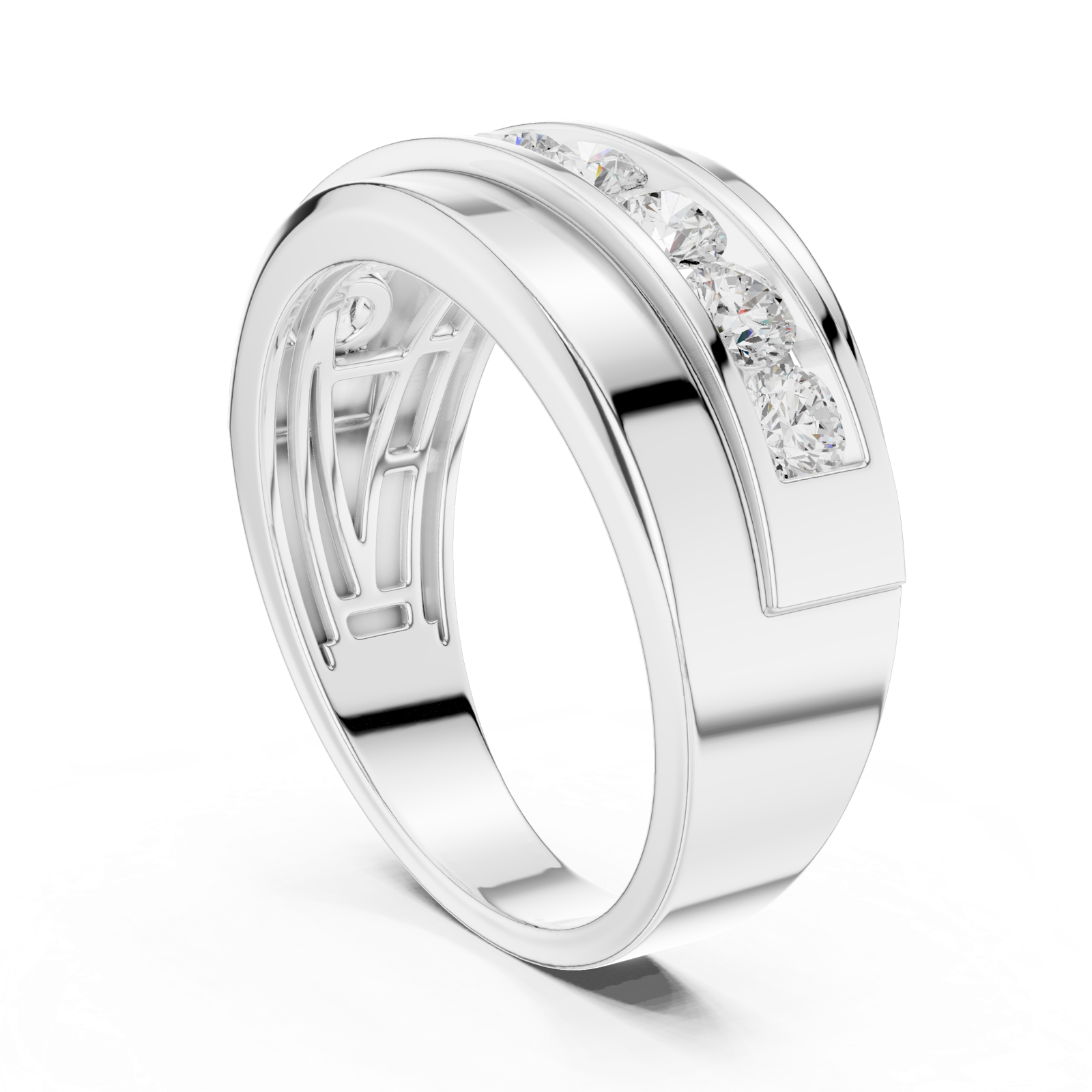 Gold Men's Ring GGR-0019, White Gold, view 1