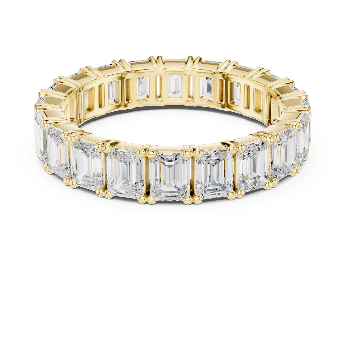 14K Solid Gold Lab Diamond Eternity Ring, Yellow Gold