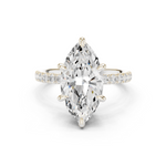 Gold Ring DDLR-259, Marquise center stone, White Gold