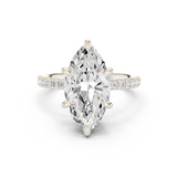 Gold Ring DDLR-259, Marquise center stone, White Gold