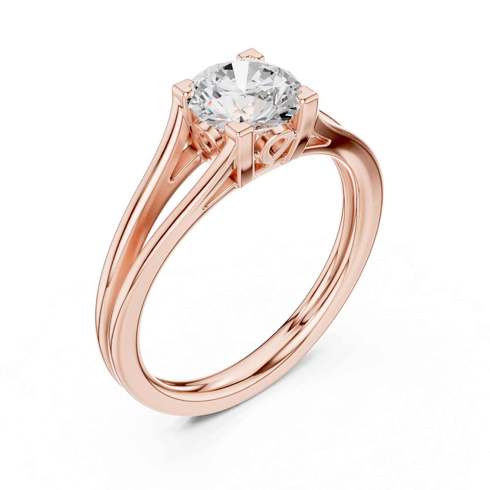 Gold Ring DDLR-543, Rose Gold, view 2