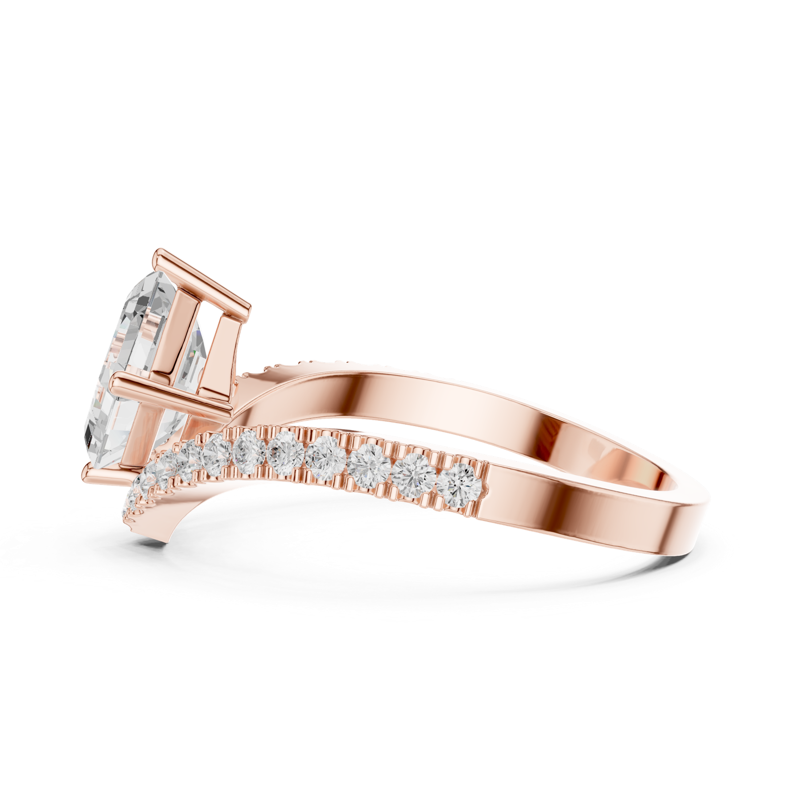 Gold Ring DDLR-1114, Rose Gold, view 3