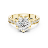 14K Solid Gold Lab Diamond Solitaire Ring, Yellow Gold