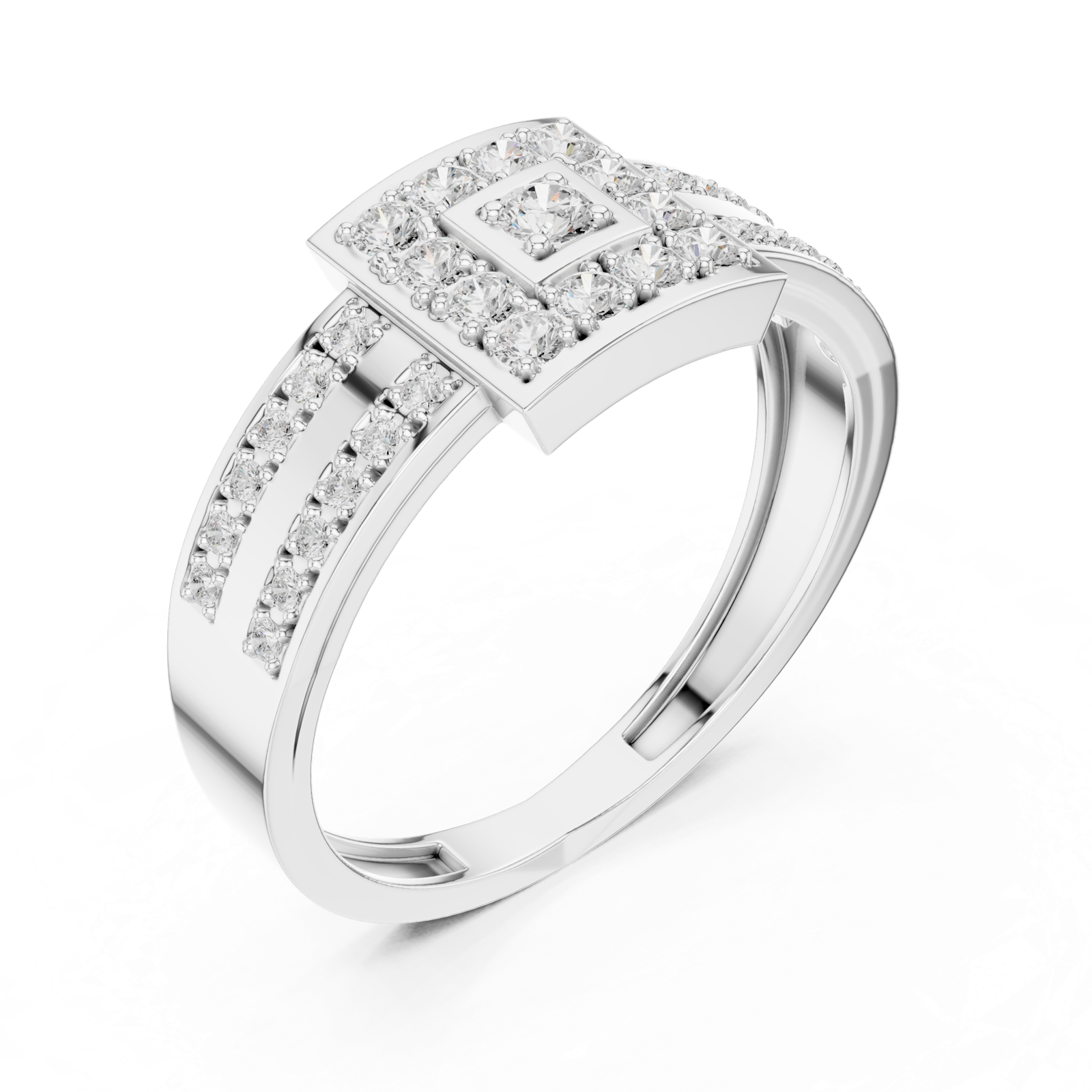 Gold Ring DDLR-806, White Gold, view 2