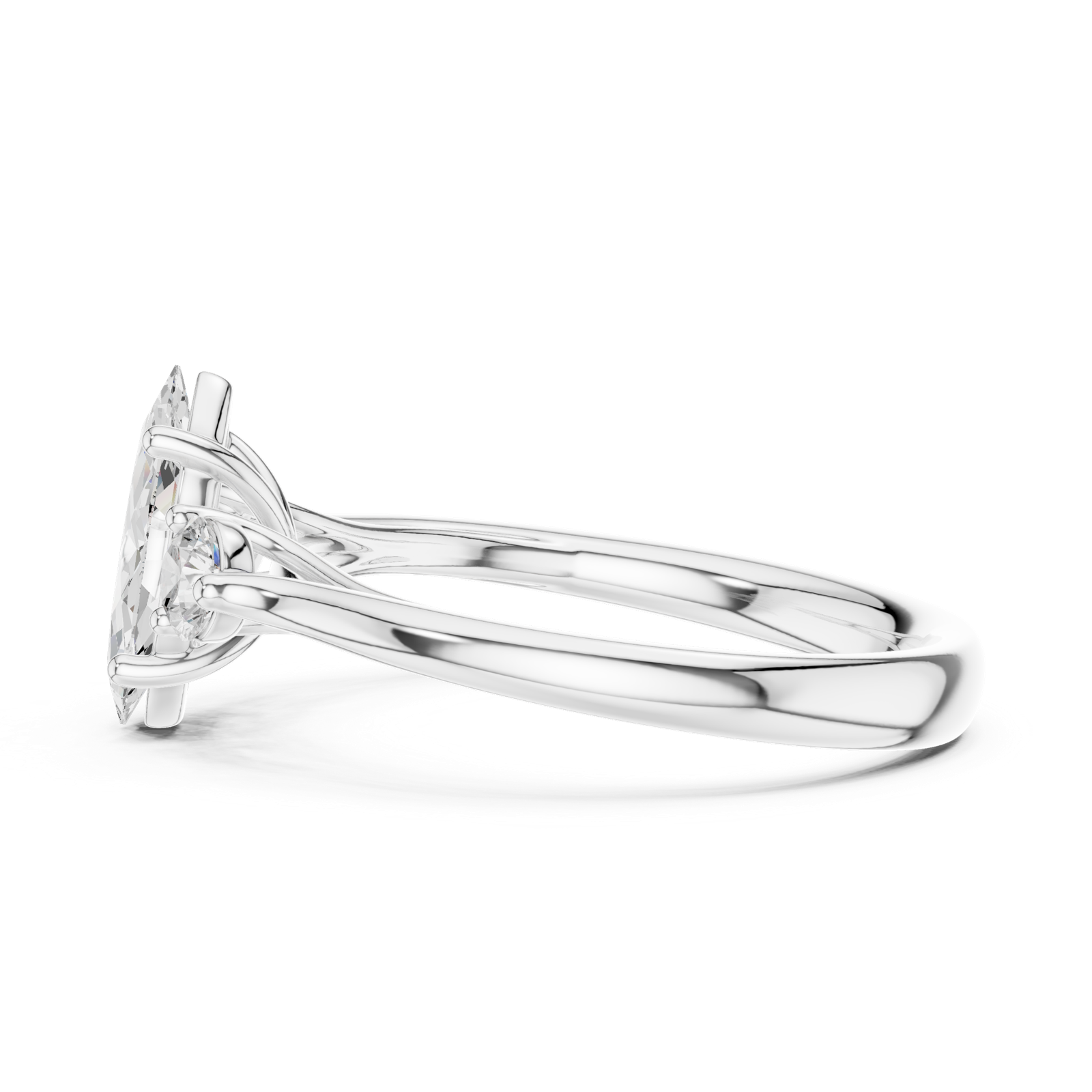 Gold Ring DDLR-726, White Gold, view 3